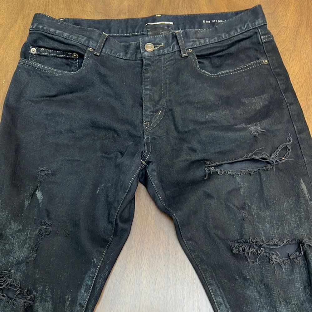 Distressed Saint Laurent denim